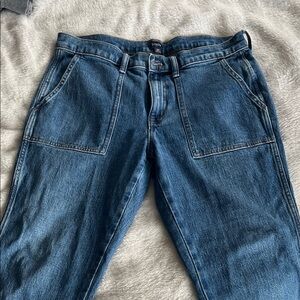 J.Crew Factory utility ankle crop mid-rise patch pocket jean